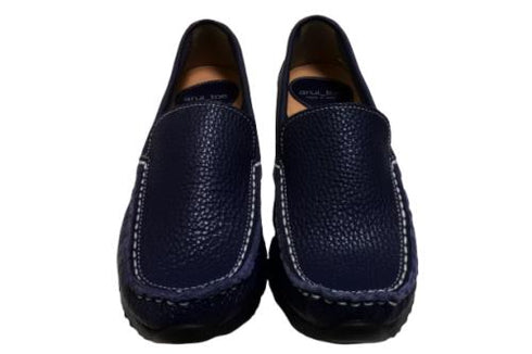 【arui_toe 3950BL ネイビー】本革コンフォートスリッポン