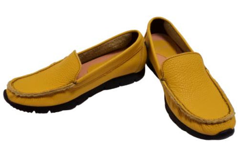 【arui_toe 3950BL イエロー】本革コンフォートスリッポン