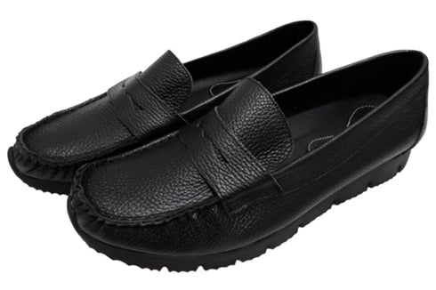 【arui_toe 39512 ブラック】本革コンフォートローファー