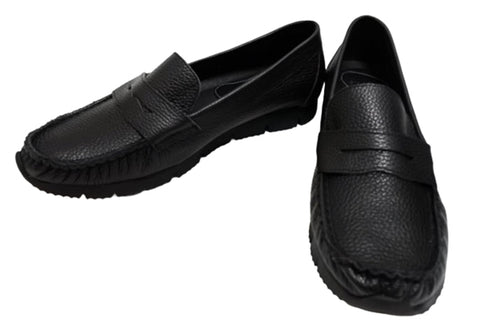 【arui_toe 39512 ブラック】本革コンフォートローファー