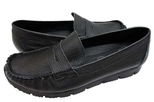 【arui_toe 39512 ブラック】本革コンフォートローファー