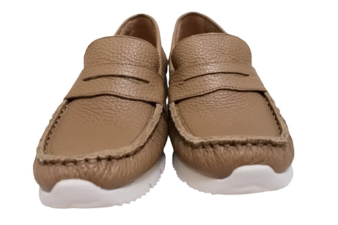 【arui_toe 39512 グレージュ】本革コンフォートローファー