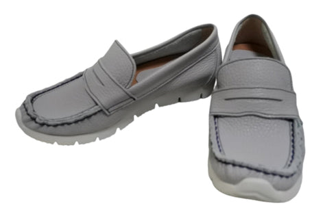 【arui_toe 39512 アイスグレー】本革コンフォートローファー