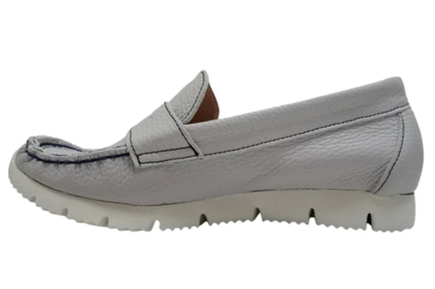 【arui_toe 39512 アイスグレー】本革コンフォートローファー