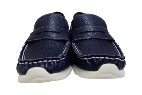 【arui_toe 39512 ネイビー】本革コンフォートローファー