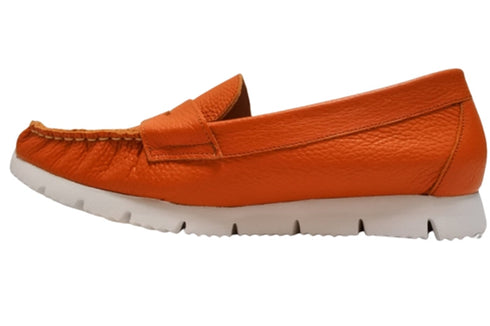 【arui_toe 39512 オレンジ】本革コンフォートローファー