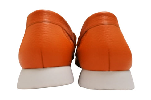 【arui_toe 39512 オレンジ】本革コンフォートローファー