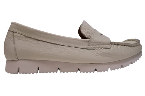 【arui_toe 39512 オフホワイト】本革コンフォートローファー