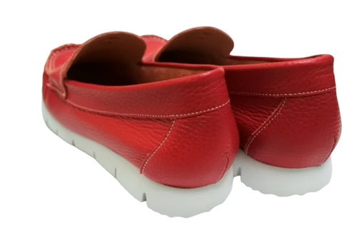 【arui_toe 39512 レッド】本革コンフォートローファー