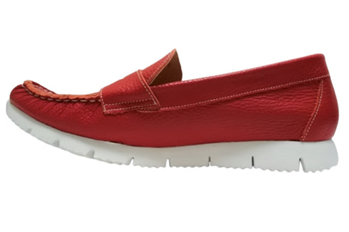 【arui_toe 39512 レッド】本革コンフォートローファー