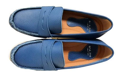 【arui_toe 39512 ターコイズ】本革コンフォートローファー