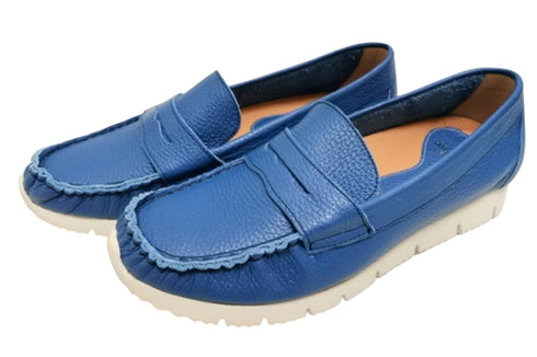 【arui_toe 39512 ターコイズ】本革コンフォートローファー