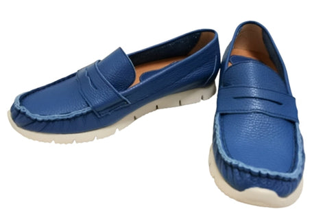 【arui_toe 39512 ターコイズ】本革コンフォートローファー