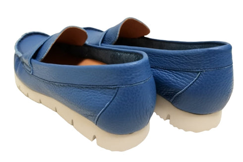 【arui_toe 39512 ターコイズ】本革コンフォートローファー