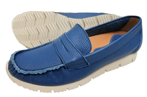 【arui_toe 39512 ターコイズ】本革コンフォートローファー