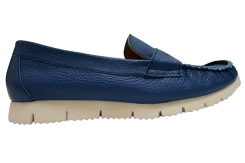 【arui_toe 39512 ターコイズ】本革コンフォートローファー