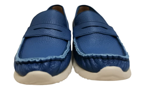 【arui_toe 39512 ターコイズ】本革コンフォートローファー