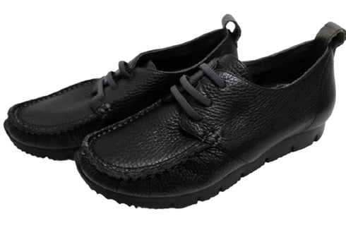 【arui_toe 3955BL ブラック】本革コンフォートモカシンデッキシューズ