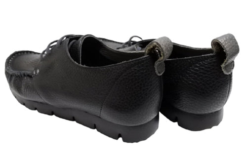 【arui_toe 3955BL ブラック】本革コンフォートモカシンデッキシューズ