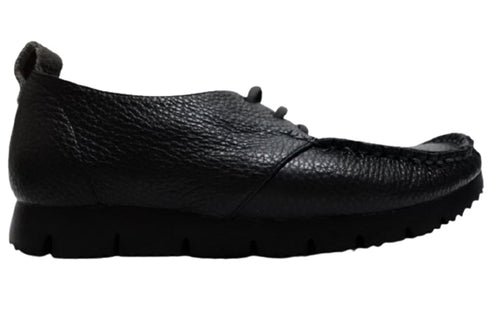 【arui_toe 3955BL ブラック】本革コンフォートモカシンデッキシューズ