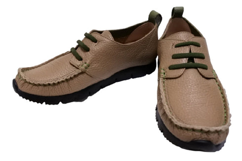 【arui_toe 3955BL グレージュ】本革コンフォートモカシンデッキシューズ