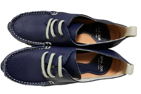 【arui_toe 3955BL ネイビー】本革コンフォートモカシンデッキシューズ