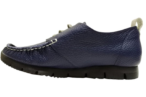 【arui_toe 3955BL ネイビー】本革コンフォートモカシンデッキシューズ