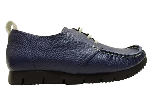 【arui_toe 3955BL ネイビー】本革コンフォートモカシンデッキシューズ