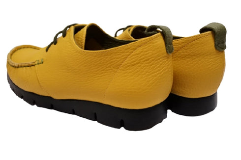 【arui_toe 3955BL イエロー】本革コンフォートモカシンデッキシューズ