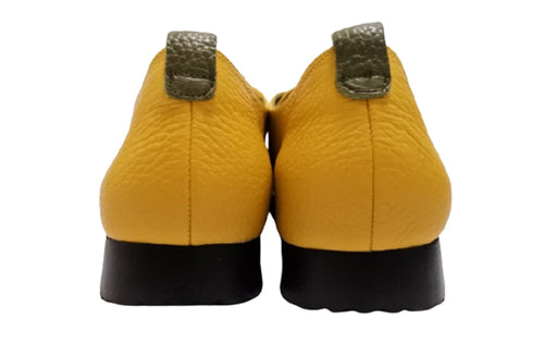 【arui_toe 3955BL イエロー】本革コンフォートモカシンデッキシューズ