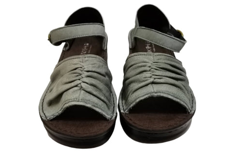 【インコルジェ 4038 ブルー】ふんわりギャザーサンダル