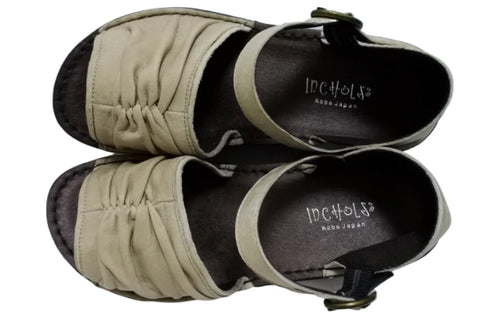 【インコルジェ 4038 グレージュ】ふんわりギャザーサンダル