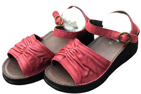 【インコルジェ 4038 ローズ】ふんわりギャザーサンダル