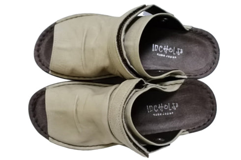 【インコルジェ4039 グレージュ】オープントゥくしゅくしゅ2WAYサボ風サンダル