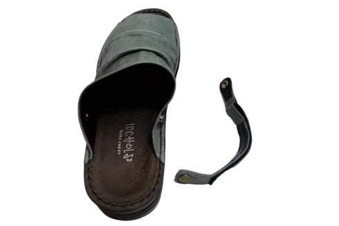 【インコルジェ4039 ライトブルー】オープントゥくしゅくしゅ2WAYサボ風サンダル