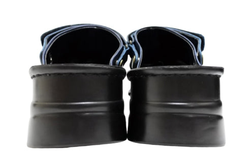 【インコルジェ4039 ネイビー】オープントゥくしゅくしゅ2WAYサボ風サンダル