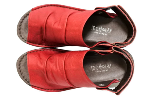 【インコルジェ4039 レッド】オープントゥくしゅくしゅ2WAYサボ風サンダル
