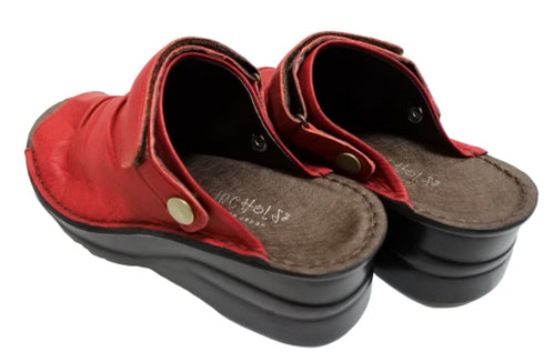 【インコルジェ4039 レッド】オープントゥくしゅくしゅ2WAYサボ風サンダル