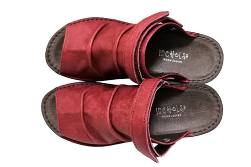 【インコルジェ4039 ワイン】オープントゥくしゅくしゅ2WAYサボ風サンダル