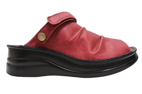 【インコルジェ4039 ワイン】オープントゥくしゅくしゅ2WAYサボ風サンダル