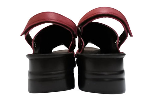 【インコルジェ4039 ワイン】オープントゥくしゅくしゅ2WAYサボ風サンダル