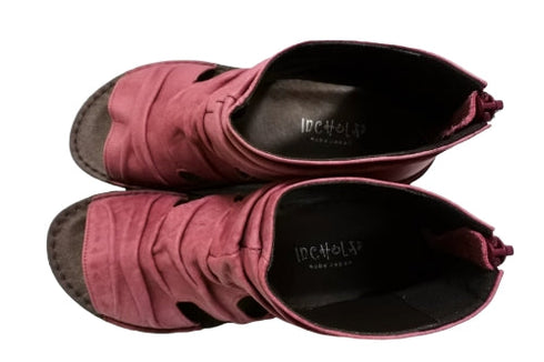 【インコルジェ 4050 ローズ】本革クロスベルトくしゅふわショートブーツサンダル