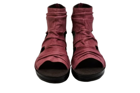 【インコルジェ 4050 ローズ】本革クロスベルトくしゅふわショートブーツサンダル