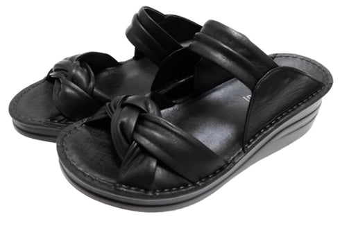 【インコルジェ4132 ブラック】ターバンリボンミュール