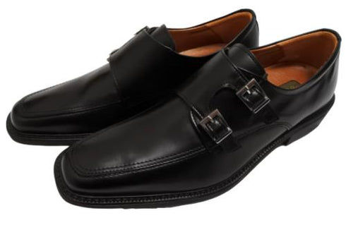 【KANEKA designo5012 ブラック】幅広4E ダブルモンクストラップシューズ