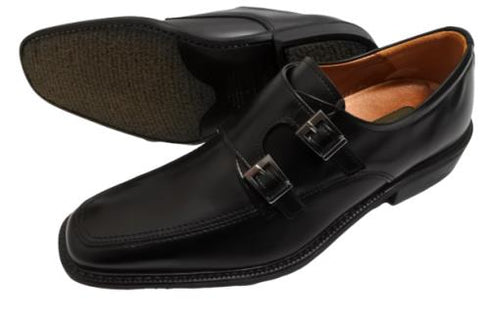 【KANEKA designo5012 ブラック】幅広4E ダブルモンクストラップシューズ