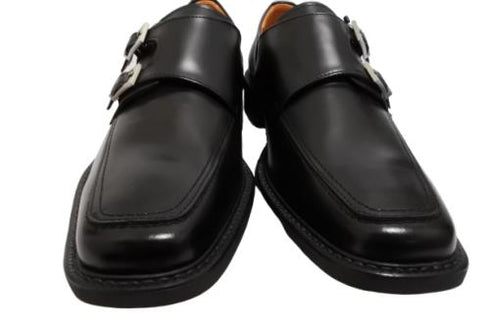 【KANEKA designo5012 ブラック】幅広4E ダブルモンクストラップシューズ