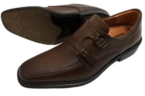 【KANEKA designo5012 ダークブラウン】幅広4E ダブルモンクストラップシューズ