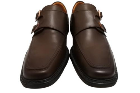 【KANEKA designo5012 ダークブラウン】幅広4E ダブルモンクストラップシューズ