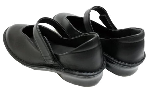 【インコルジェ5029 ブラック】シンプルきれいめライン センターUカットストラップシューズ